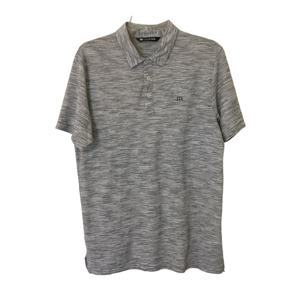 Travis Mathew Flying Tortilla Short Sleeve Medium Golf Polo Heather Gray White - Picture 16 of 16
